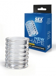 Прозрачная сквозная насадка на пенис с ребрышками - Sex Expert - в Мурманске купить с доставкой