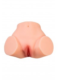 Телесный реалистичный мастурбатор-полуторс с 2 любовными входами - No Name - в Мурманске купить с доставкой