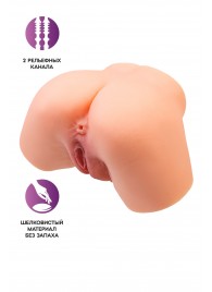 Телесный реалистичный мастурбатор-полуторс с 2 любовными входами - No Name - в Мурманске купить с доставкой