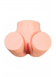 Телесный мастурбатор в форме попки с 2 любовными входами - No Name - в Мурманске купить с доставкой