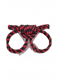 Черно-красные наручники-оковы ’’Узел-омега’’ из хлопковой веревки - Pecado - купить с доставкой в Мурманске