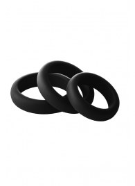 Набор из 3 черных эрекционных колец Smooth Silicone Cockring Pack - Dream Toys - в Мурманске купить с доставкой