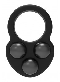 Черное эрекционное кольцо с утяжелителями - Dream Toys - в Мурманске купить с доставкой