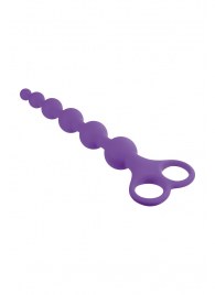 Фиолетовая анальная цепочка 8 Inch Ribbed Silicone Anal Beads - 26 см. - NMC