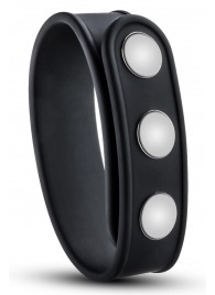 Черное эрекционное кольцо на кнопках - Blush Novelties - в Мурманске купить с доставкой