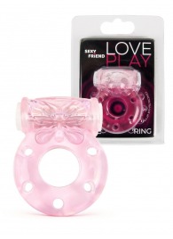 Розовое эрекционное виброкольцо с бабочкой - 1137 - в Мурманске купить с доставкой