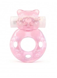 Розовое эрекционное виброкольцо в форме мишки - 1137 - в Мурманске купить с доставкой