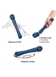 Синий вибромассажёр с насадками Man.wand Edgy - Manwan - в Мурманске купить с доставкой