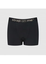 Черные трусики-боксеры для фиксации насадок Strap-on-me Harness Lingerie Allure - size M - Strap-on-me - купить с доставкой в Мурманске