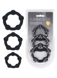 Набор из 3 эрекционных колец Beaded Silicone Cockring Set - Shots Media BV - в Мурманске купить с доставкой