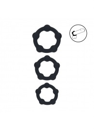 Набор из 3 эрекционных колец Beaded Silicone Cockring Set - Shots Media BV - в Мурманске купить с доставкой