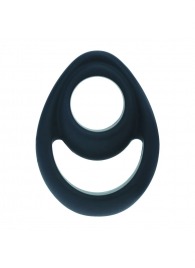 Черное эрекционное кольцо Double Ergo Silicone Cockring - Shots Media BV - в Мурманске купить с доставкой