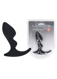 Черная анальная пробка для массажа простаты Double Ripple Silicone Prostate Massager - Shots Media BV - в Мурманске купить с доставкой