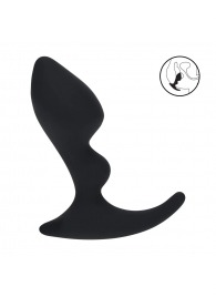 Черная анальная пробка для массажа простаты Double Ripple Silicone Prostate Massager - Shots Media BV - в Мурманске купить с доставкой