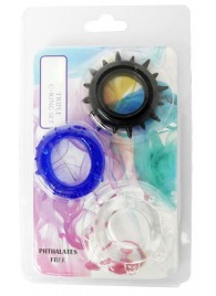 Набор из 3 эрекционных колец разного цвета и рельефа - Boys of Toys - в Мурманске купить с доставкой