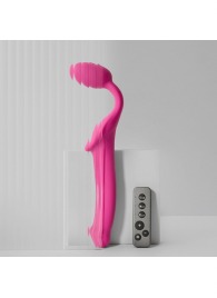 Ярко-розовый безремневой страпон Strap-on-me Vibrating Bendable Strap-On size M - Strap-on-me - купить с доставкой в Мурманске