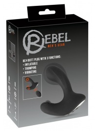 Черная анальная вибропробка с функцией расширения RC Butt Plug with 3 functions - Orion - в Мурманске купить с доставкой