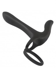 Черная насадка на член с вибрацией Couple’s Vibrator - Orion - в Мурманске купить с доставкой