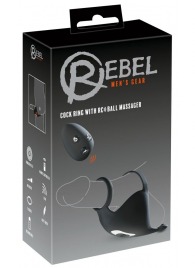 Черная вибронасадка для эрекции и стимуляции мошонки Cock ring with RC ball massager - Orion - в Мурманске купить с доставкой