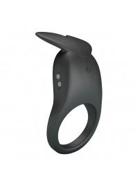 Черное перезаряжаемое виброкольцо Carlton - Baile - в Мурманске купить с доставкой