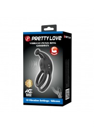 Черное перезаряжаемое виброкольцо Goodwin - Baile - в Мурманске купить с доставкой