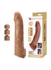 Карамельный фаллоудлинитель с подхватом мошонки Silas - 26 см. - Baile - в Мурманске купить с доставкой