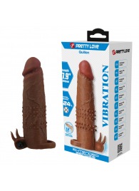 Коричневая насадка на пенис Quillon - 20 см. - Baile - в Мурманске купить с доставкой