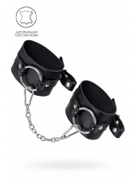 Черные оковы из толстой кожи с люверсами - Pecado - купить с доставкой в Мурманске
