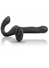Черный безремневой страпон с вибрацией и возвратно-поступательными движениями - 24 см. - Ibiza - купить с доставкой в Мурманске