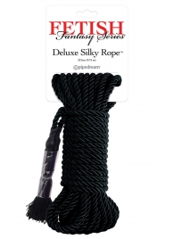 Черная веревка для фиксации Deluxe Silky Rope - 9,75 м. - Pipedream - купить с доставкой в Мурманске