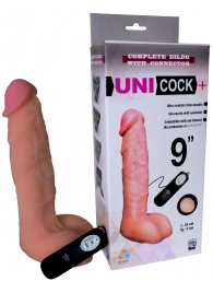 Фаллическая насадка Харнесс UNICOCK 9  с вибрацией - 24 см. - LOVETOY (А-Полимер) - купить с доставкой в Мурманске