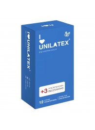 Классические презервативы Unilatex Natural Plain - 12 шт. + 3 шт. в подарок - Unilatex - купить с доставкой в Мурманске