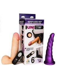 Вибрострапон с двумя насадками UniStrap - 18 и 18 см. - LOVETOY (А-Полимер) - купить с доставкой в Мурманске