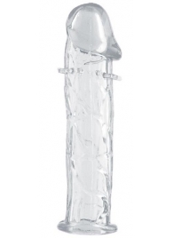 Гладкая прозрачная насадка с усиками под головкой - 12,5 см. - Toyfa Basic - в Мурманске купить с доставкой