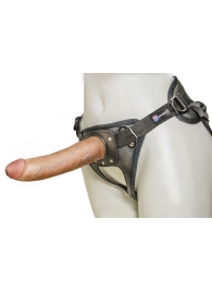 Насадка-фаллоимитатор на кожаных трусиках Harness Ultra Realistic 7  - 18 см. - LOVETOY (А-Полимер) - купить с доставкой в Мурманске