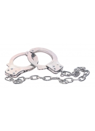 Наручники из металла с длинной цепочкой CHROME HANDCUFFS METAL HANDCUFFS W. KEY - NMC - купить с доставкой в Мурманске