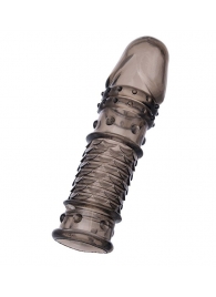 Дымчатая закрытая насадка ToyFa XLover с чешуйками и пупырышками - 13,5 см. - ToyFa - в Мурманске купить с доставкой