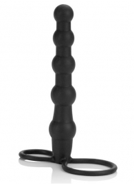 Насадка на пенис для двойного проникновения Silicone Beaded Double Rider - 14 см. - California Exotic Novelties - в Мурманске купить с доставкой