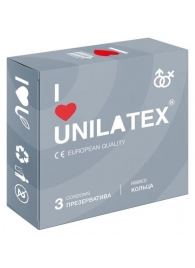 Презервативы с рёбрами Unilatex Ribbed - 3 шт. - Unilatex - купить с доставкой в Мурманске