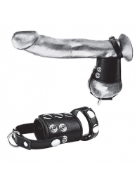 Кольцо на член и мошонку Cock Ring With 2  Ball Stretcher And Optional Weight Ring - BlueLine - в Мурманске купить с доставкой