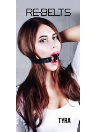 Чёрный кожаный чокер-кляп Tyra Black - Rebelts - купить с доставкой в Мурманске