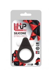 Чёрное эрекционное кольцо LIT-UP SILICONE STIMU RING 1 BLACK - Dream Toys - в Мурманске купить с доставкой