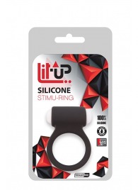 Чёрное эрекционное виброкольцо LIT-UP SILICONE STIMU RING 3 BLACK - Dream Toys - в Мурманске купить с доставкой