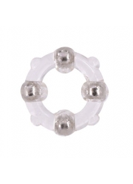 Эрекционное кольцо с 4 бусинами MENZSTUFF STUD RING CLEAR - Dream Toys - в Мурманске купить с доставкой