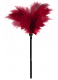 Пластиковая метелочка с красными пёрышками Small Feather Tickler - 32 см. - Blush Novelties - купить с доставкой в Мурманске