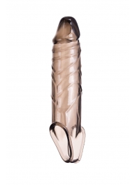 Дымчатая фаллическая насадка с подхватом и закрытой головкой - 16,2 см. - ToyFa - в Мурманске купить с доставкой