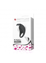 Чёрное эрекционное кольцо с вибрацией Rabbit Vibrator - Baile - в Мурманске купить с доставкой