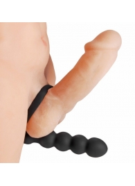 Насадка для двойного проникновения Double Fun Cock Ring with Double Penetration Vibe - XR Brands - в Мурманске купить с доставкой