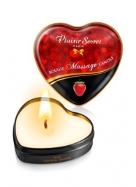 Массажная свеча с ароматом клубники Bougie Massage Candle - 35 мл. - Plaisir Secret - купить с доставкой в Мурманске