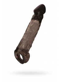 Чёрная насадка на пенис Tс подхватом - 19,5 см. - ToyFa - в Мурманске купить с доставкой